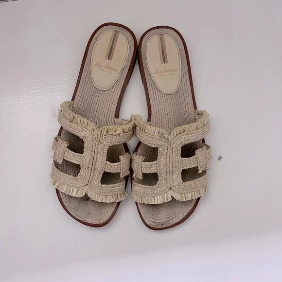 Sam Edelman Raffia Slides - Picture 2 of 7